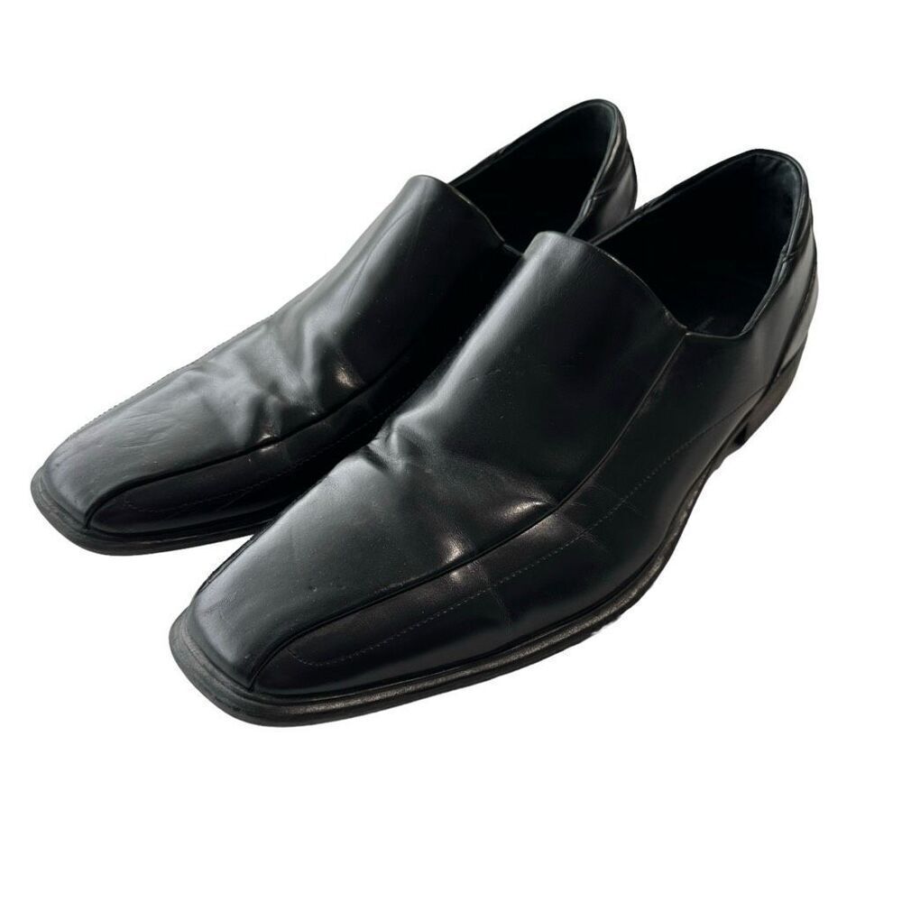 Marc Anthony Men’s Black Leather Slip-On Loafers Size 10.5